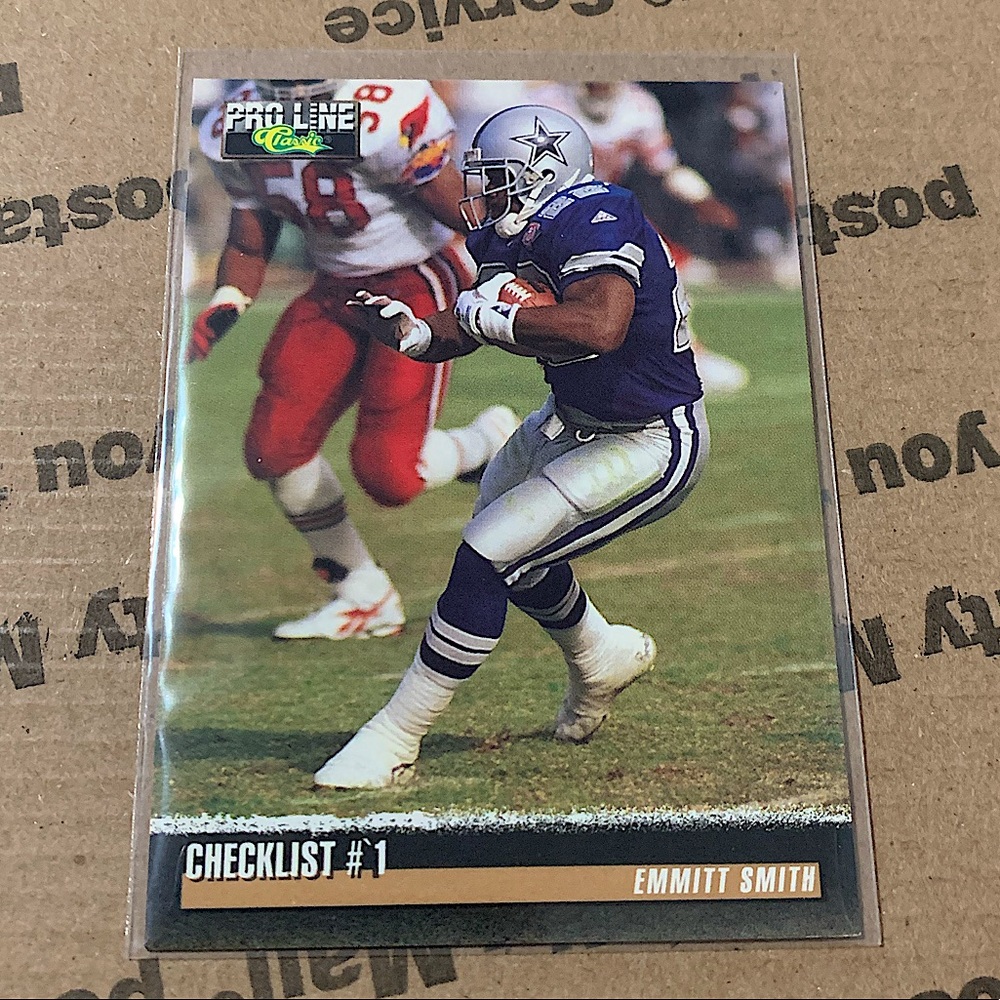 Emmitt Smith Pro Line Classic Checklist Card